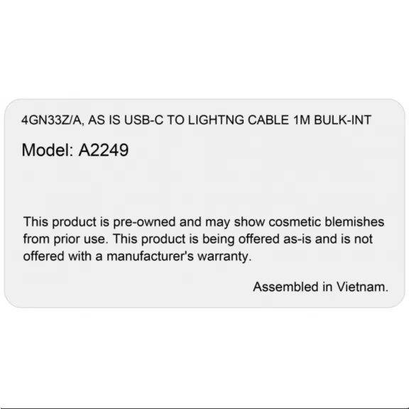 Apple gyári USB-C - Lightning adat és töltőkábel - 96W 4.7A 1m 4GN33Z/A - Fehér