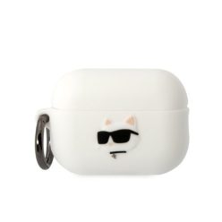   Karl Lagerfeld Choupette Head 3D szilikon - AirPods Pro 2 tok - Fehér