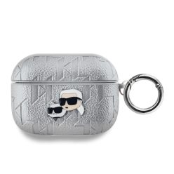   Karl Lagerfeld Embossed Karl and Choupette Heads - AirPods Pro tok - Ezüst