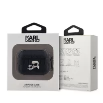   Karl Lagerfeld Embossed Karl and Choupette Heads - AirPods Pro tok - Fekete