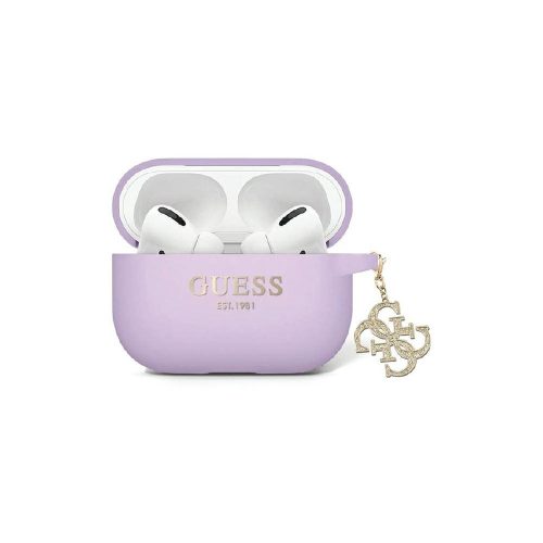 Guess Glitter Triangle Charm - AirPods Pro 2 tok - Lila