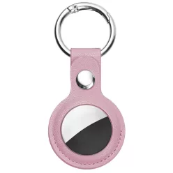   Techsuit - Secure Leather Holder (SLH1) - Apple AirTag tok - fém karikával - rózsaszín