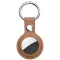 Techsuit - Secure Leather Holder (SLH1) - Apple AirTag tok - fém karikával - barna
