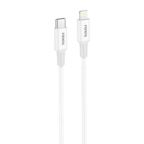 FONENG Adatkábel X106 USB-C - Lightning PD 27W 1.2M Fehér