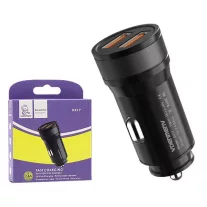 Denmen autóstöltő adapter 2.4A 18W 2xUSB fekete