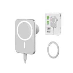   Ecobox - szellőzőrácsos autóstartó - MagSafe 15W vezeték nélküli töltéssel - Fehér