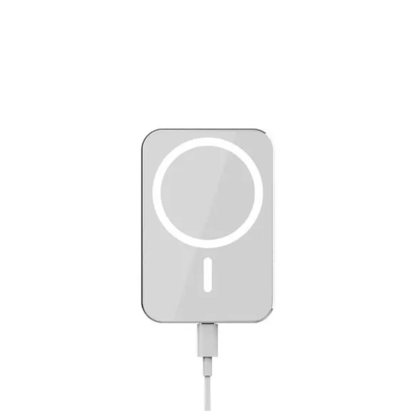 Ecobox - szellőzőrácsos autóstartó - MagSafe 15W vezeték nélküli töltéssel - Fehér
