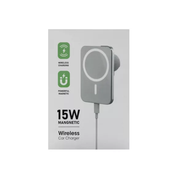 Ecobox - szellőzőrácsos autóstartó - MagSafe 15W vezeték nélküli töltéssel - Fekete