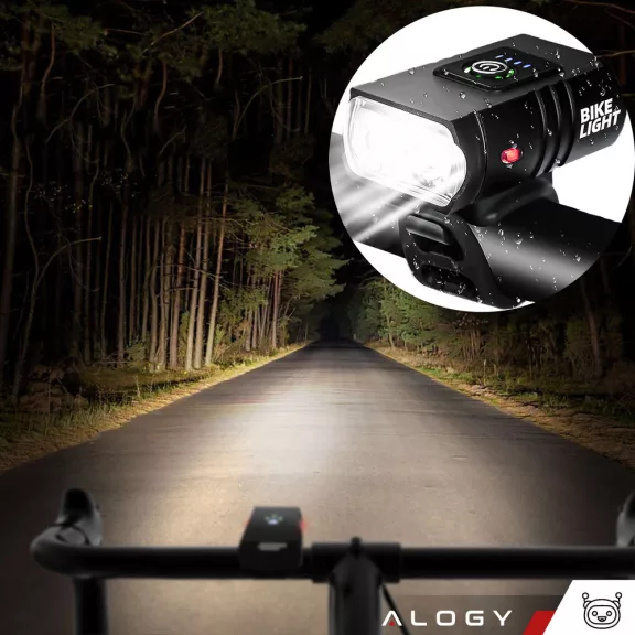 Alogy első kerékpár lámpa 800 lm – vízálló, USB