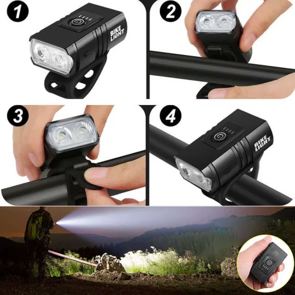 Alogy első kerékpár lámpa 800 lm – vízálló, USB