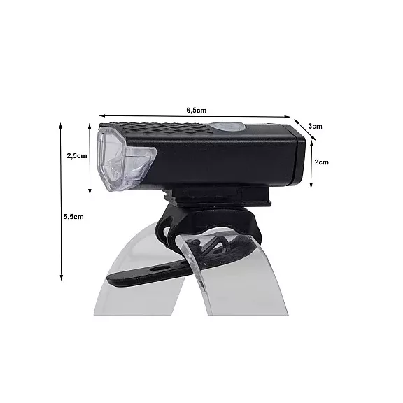 LED kerékpáros fejlámpa / első lámpa – 800 lm, USB, vízálló