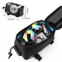   Wozinsky WBB2BK kerékpáros váztáska telefontartóval – 1.5L