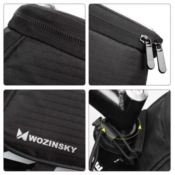 Wozinsky WBB2BK kerékpáros váztáska telefontartóval – 1.5L