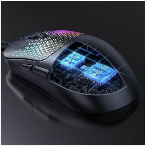 Yesido Wired Gaming Egér KB32, RGB, 7200DPI - Fekete