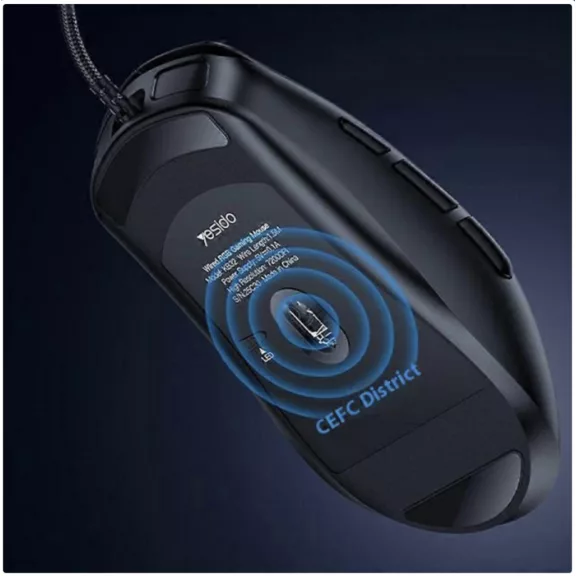 Yesido Wired Gaming Egér KB32, RGB, 7200DPI - Fekete