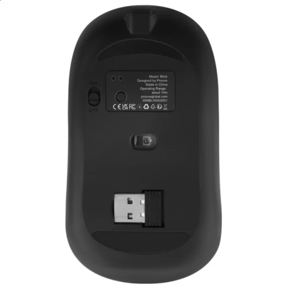 Proove Blink Wireless Gaming Egér - RGB, 800DPI - 1600DPI, BT / Wi-Fi, - Fekete