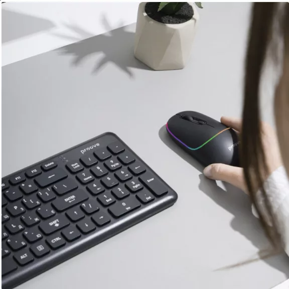 Proove Blink Wireless Gaming Egér - RGB, 800DPI - 1600DPI, BT / Wi-Fi, - Fekete