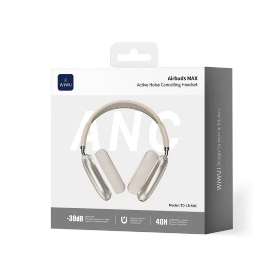 WIWU Airbuds MAX TD-18 ANC vezeték nélküli ANC fejhallgató – arany