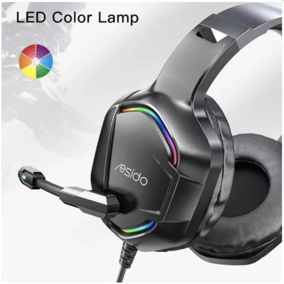 Yesido Gaming 3.5mm Fejhallgató EK01, RGB, 1.2m - Fekete