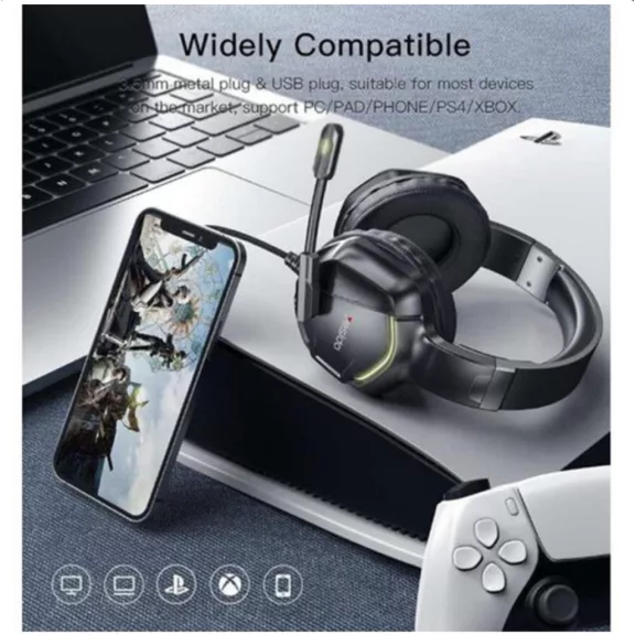 Yesido Gaming 3.5mm Fejhallgató EK01, RGB, 1.2m - Fekete