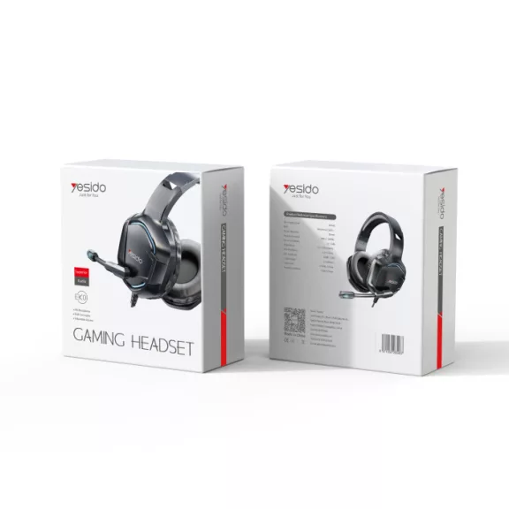 Yesido Gaming 3.5mm Fejhallgató EK01, RGB, 1.2m - Fekete