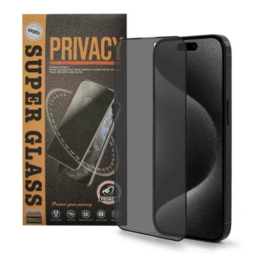 9D Privacy üvegfólia – betekintésvédelemmel iPhone 15 Pro Max
