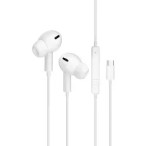   JELLICO Vezetékes Fülhallgató EP3A USB - C Csatlakozóval, Mikrofonnal 1.2M Fehér