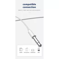   JELLICO Vezetékes Fülhallgató EP3A JACK 3.5MM Mikrofonnal 1.2M Fehér