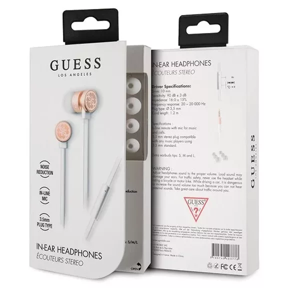 Guess In-Ear fülhallgató 3,5 jack - Rose Gold