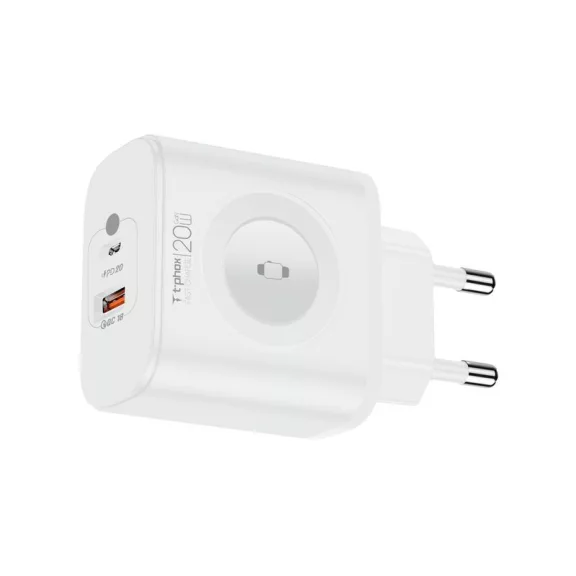 T-PHOX T-PP20 hálózati adapter GAN iWATCH vezeték nélküli töltővel 3IN1 fehér