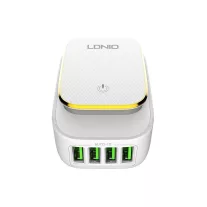  LDNIO A4405 4USB hálózati töltő + USB-C kábel led világítással