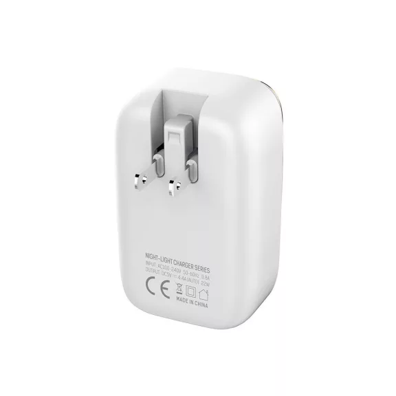 LDNIO A4405 4USB hálózati töltő + USB-C kábel led világítással