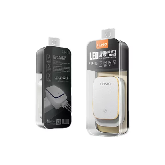 LDNIO A4405 4USB hálózati töltő + USB-C kábel led világítással