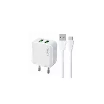   LDNIO A2201 hálózati töltő 2x USB-A + USB C kábel – fehér