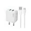 LDNIO A2201 hálózati töltő 2x USB-A + USB C kábel – fehér