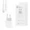 Ecobox Hálózati Töltő PD 20W + typ C - Lightning Adatkábel Fehér