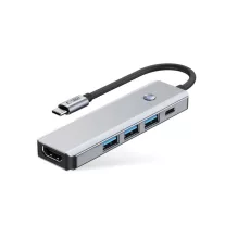   Tech-Protect HB01 HUB adapter 5in1 type-C + USB3.0 + HDMI 4K 60HZ + PD100W - Szürke