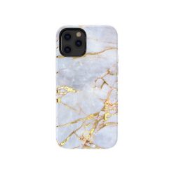 Kingxbar Marble - iPhone 12 Mini tok - fehér-kék