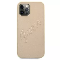   Guess -  Saffiano Vintage Script - iPhone 12/12 Pro  hátlap tok - arany