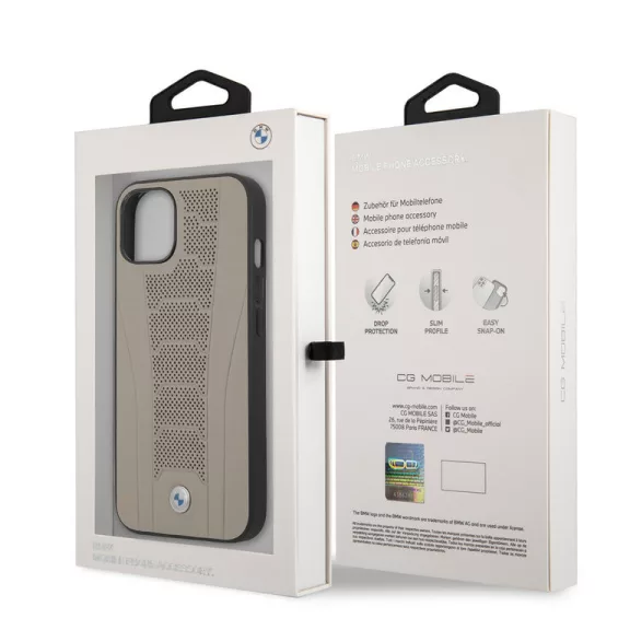 BMW - Perforated Deboss Lines - iPhone 13 tok - bézs
