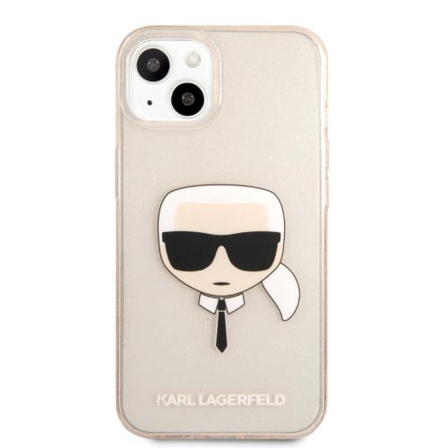 Karl Lagerfeld - Karl's Head Glitter - iPhone 13 Mini tok - Arany 