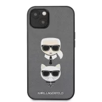   Karl Lagerfeld - Karl & Choupette Heads - iPhone 13 Mini tok - szürke