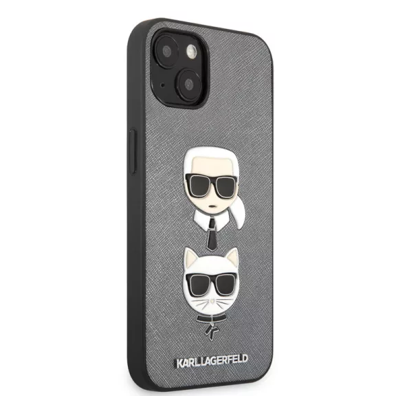 Karl Lagerfeld - Karl & Choupette Heads - iPhone 13 Mini tok - szürke