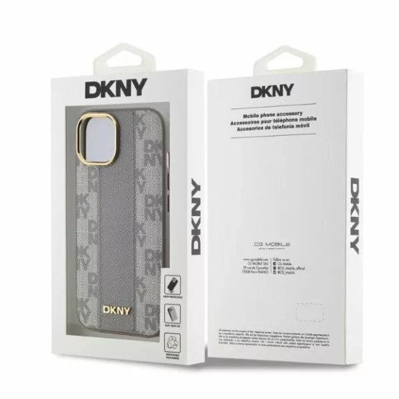 DKNY checkered mono pattern MagSafe - iPhone 14 tok - bézs