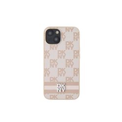 DKNY leather mono logo - iPhone 14 tok - rózsaszín