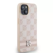 DKNY leather mono logo - iPhone 14 tok - rózsaszín