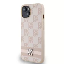 DKNY leather mono logo - iPhone 14 tok - rózsaszín