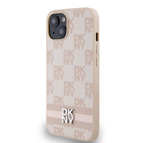 DKNY leather mono logo - iPhone 14 tok - rózsaszín