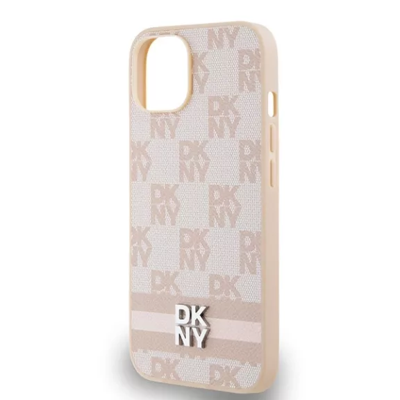 DKNY leather mono logo - iPhone 14 tok - rózsaszín