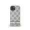 DKNY leather checkered pattern and stripe - iPhone 14 tok - bézs
